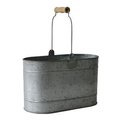 Cheungs Cheungs FP-4010 Oval Galvanized Bucket with Metal Handle and Wood Grip FP-4010